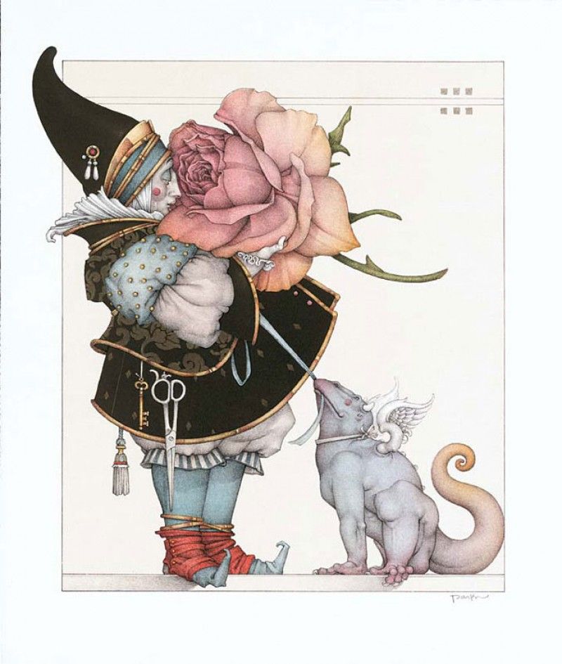 michael_parkes_litho_the_rose_collector_2004
