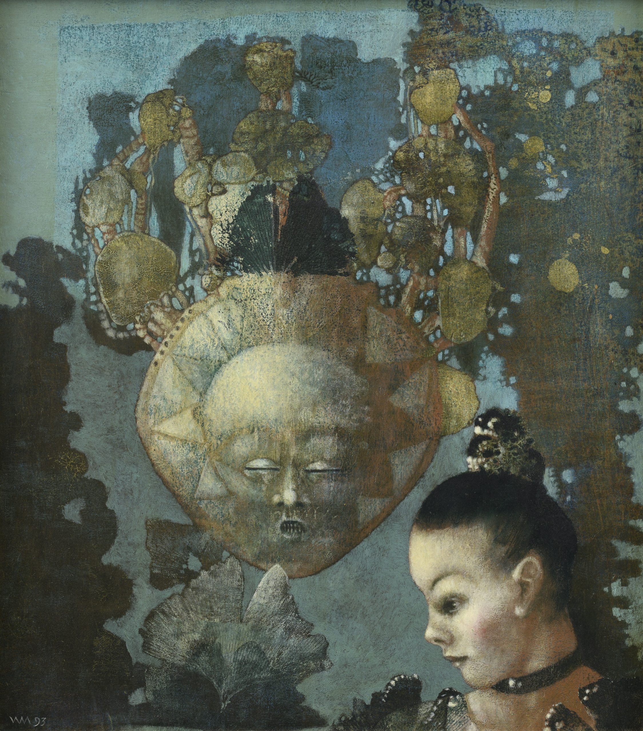 CK119-Wout-Muller-Dame-met-masker-34-x-30-cm-scaled